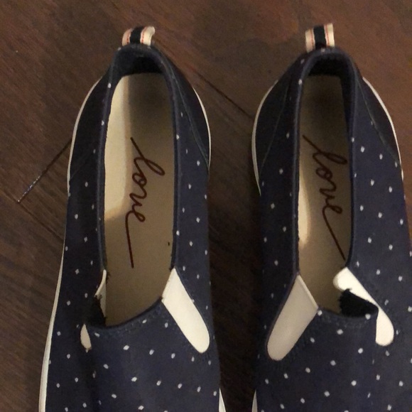 ED by Ellen Degeneres navy blue polka dot loafers. Rubber “love” sole. Cute! - Picture 2 of 9